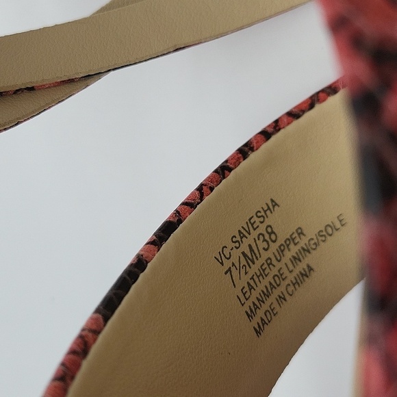51- Vegan Vince Camuto Savesha Watermelon Retro Python Size 7.5 NWT - Picture 10 of 11